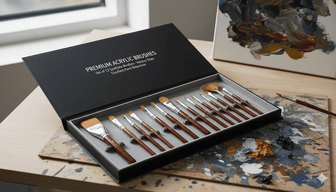 Premium acrylic paint brushes